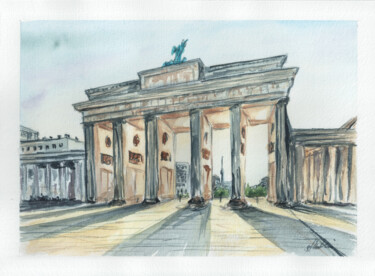 Malerei mit dem Titel "Berlin-Brandenburg…" von Maciej Kłosowski, Original-Kunstwerk, Aquarell