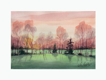 Pintura intitulada "Sunset" por Maciej Kłosowski, Obras de arte originais, Aquarela