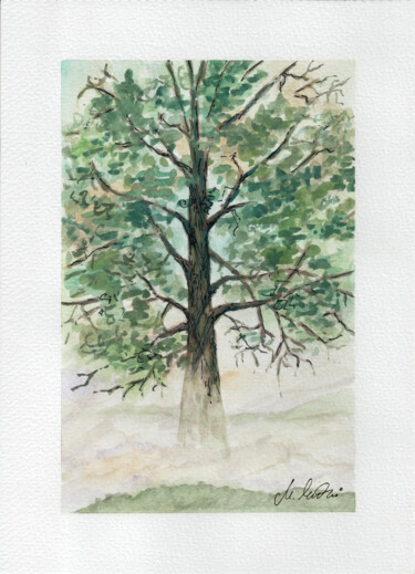 Pintura intitulada "Tree" por Maciej Kłosowski, Obras de arte originais, Aquarela