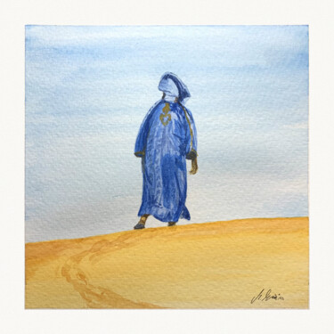Painting titled "Desert in Morocco 1" by Maciej Kłosowski, Original Artwork, Watercolor