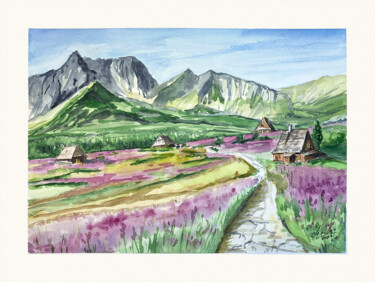 Painting titled "Polish Tatra Mounta…" by Maciej Kłosowski, Original Artwork, Watercolor