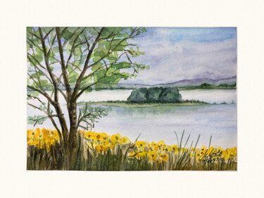 Painting titled "Small island" by Maciej Kłosowski, Original Artwork, Watercolor