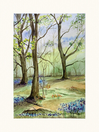 Schilderij getiteld "Forest flowers" door Maciej Kłosowski, Origineel Kunstwerk, Aquarel