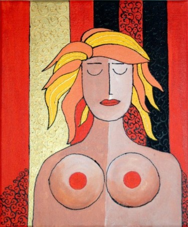 Painting titled "Woman V" by Maciej Hajnos, Original Artwork