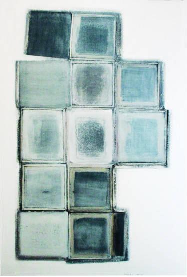 Pittura intitolato "Window Solid" da Jan Pruski, Opera d'arte originale, pigmenti