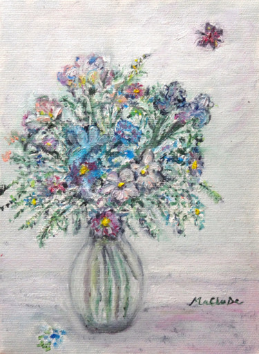 Peinture intitulée "bouquet de printemps" par Maclade, Œuvre d'art originale, Huile