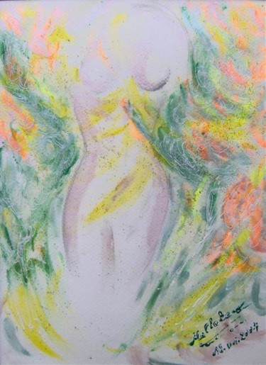 Peinture intitulée "nu dansant -  techn…" par Maclade, Œuvre d'art originale, Huile