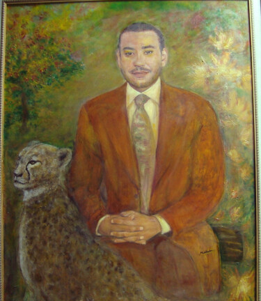 Peinture intitulée "un roi humaniste et…" par Maclade, Œuvre d'art originale, Huile