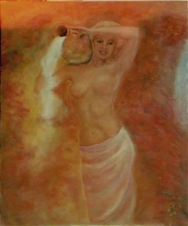 Peinture intitulée "La Belle à l'amphore" par Maclade, Œuvre d'art originale, Huile