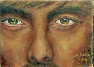 Peinture intitulée "yeux baroudeur" par Maclade, Œuvre d'art originale