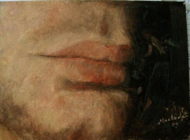 Schilderij getiteld "Bouche sensuelle ma…" door Maclade, Origineel Kunstwerk, Olie