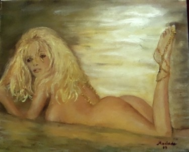 Peinture intitulée "Pamela Naïade glamo…" par Maclade, Œuvre d'art originale, Huile