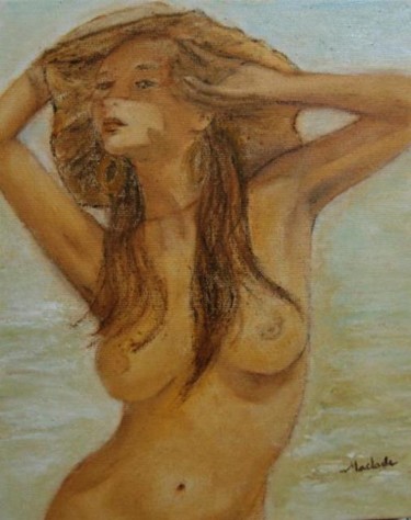 Schilderij getiteld "Naïade à la capelin…" door Maclade, Origineel Kunstwerk, Olie