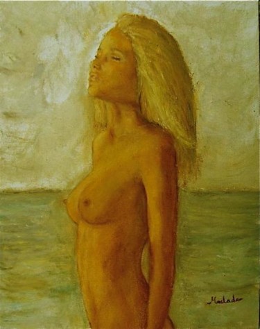 Painting titled "Naïade baignée de s…" by Maclade, Original Artwork, Oil