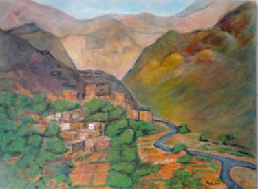 Peinture intitulée "Vallée Heureuse" par Maclade, Œuvre d'art originale, Huile