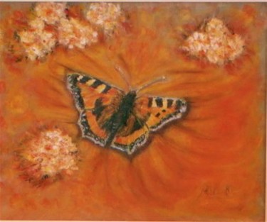 Peinture intitulée "Couleurs du papillon" par Maclade, Œuvre d'art originale, Huile