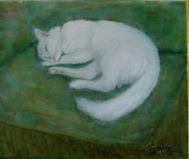 Painting titled "Douceur endormie ou…" by Maclade, Original Artwork, Oil