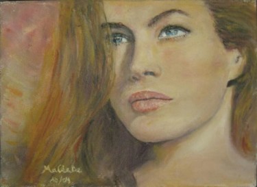 Pintura intitulada "Belle rêveuse" por Maclade, Obras de arte originais, Óleo