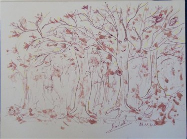 Peinture intitulée "Bacchanales en forêt" par Maclade, Œuvre d'art originale, Huile