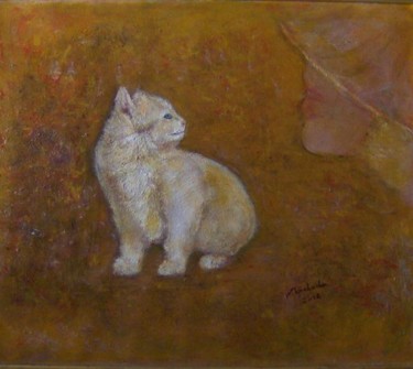 Peinture intitulée "Un amour de chaton" par Maclade, Œuvre d'art originale, Huile