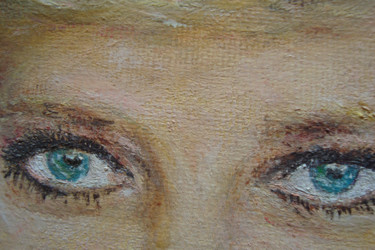 Peinture intitulée "detail-yeux-tabl-po…" par Maclade, Œuvre d'art originale