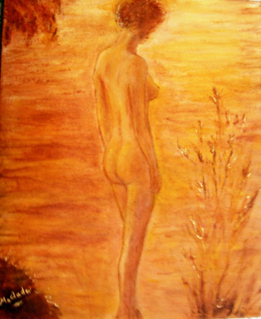 Painting titled "Naïade au soleil co…" by Maclade, Original Artwork, Oil