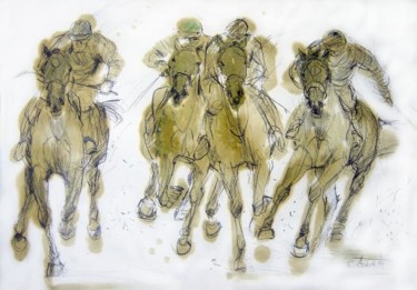 Zeichnungen mit dem Titel "Der Aufgalopp" von Österle, Original-Kunstwerk, Andere