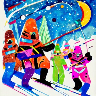 Arts numériques intitulée "SkiFami" par Macoprolo, Œuvre d'art originale, Modélisation 3D