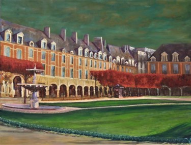 Painting titled "Automn, place des V…" by Mac, Original Artwork, Oil