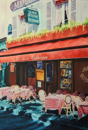 La mère Catherine Peinture intitulée "La mère Catherine" par Mac, Œuvre d'art originale, Huile