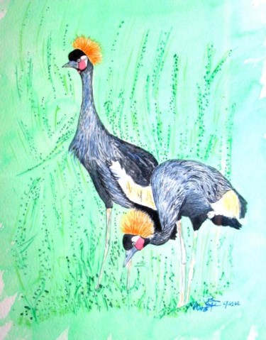 Peinture intitulée "ibis" par Macrib, Œuvre d'art originale, Huile