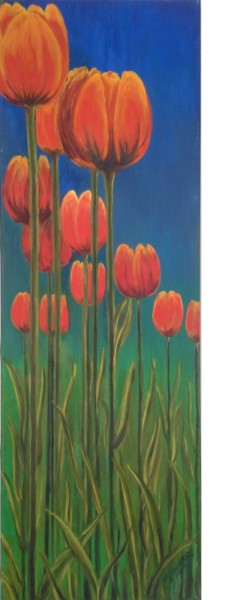 Painting titled "tulipanes.jpg" by Cris Alvarez, Original Artwork, Oil
