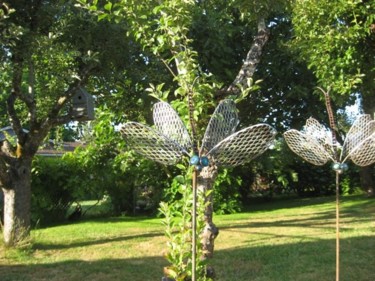 Sculpture titled "dragon flies4" by Mac, Original Artwork, Metals