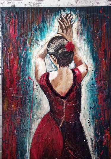 Painting titled "Flamenca" by Mad, Original Artwork, Acrylic