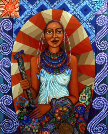 Картина под названием "Mother Earth" - Madalena Lobao-Tello, Подлинное произведение искусства, Акрил