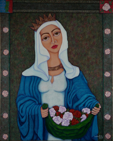 Peinture intitulée "Reina Santa Isabel" par Madalena Lobao-Tello, Œuvre d'art originale, Acrylique
