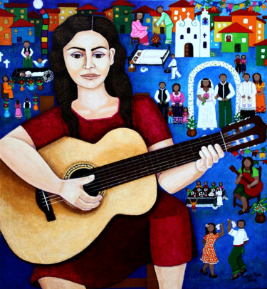 Κολάζ με τίτλο "Violeta Parra and t…" από Madalena Lobao-Tello, Αυθεντικά έργα τέχνης