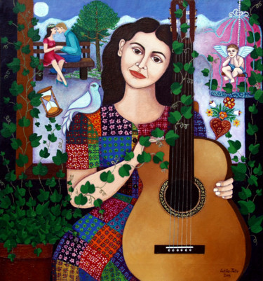 Collages titulada "Violeta Parra and t…" por Madalena Lobao-Tello, Obra de arte original