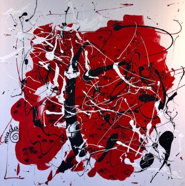 Painting titled "JUST RED" by Madalina Sirlincan (mada), Original Artwork, Acrylic