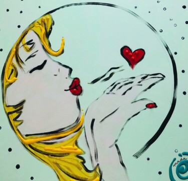 Peinture intitulée "Sweet kiss" par Madalina Sirlincan (mada), Œuvre d'art originale, Acrylique