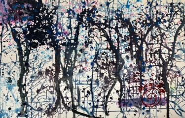 Malarstwo zatytułowany „Happy trees” autorstwa Madalina Sirlincan (mada), Oryginalna praca, Akryl