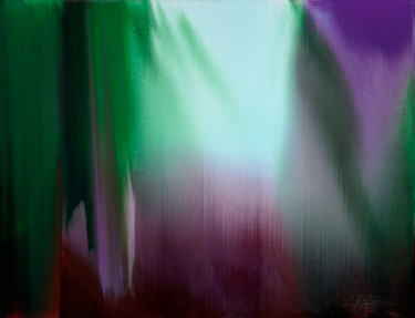Schilderij getiteld "Violet Forest. 100x…" door Madara Gulbis, Origineel Kunstwerk, Olie