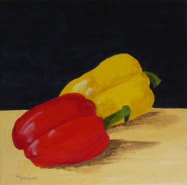 Painting titled "More Peppers" by Maddalena Pacini, Original Artwork, Acrylic