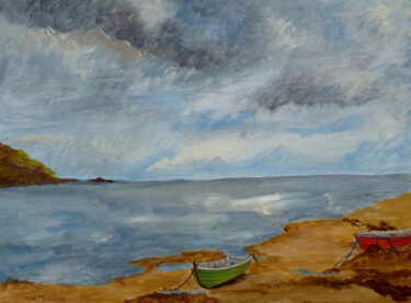 Картина под названием "A Quiet Cove" - Maddalena Pacini, Подлинное произведение искусства, Акрил