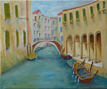 Картина под названием "Rio della Maddalena" - Maddalena Pacini, Подлинное произведение искусства, Масло