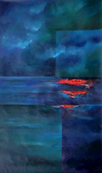 Peinture intitulée "mer atipyque" par Madeleine Roche, Œuvre d'art originale