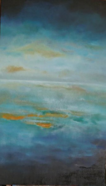 Peinture intitulée "Soleil sur mer" par Madeleine Roche, Œuvre d'art originale