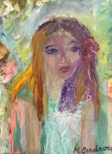 Malerei mit dem Titel "Vahiné" von Madeleine Gendron, Original-Kunstwerk, Öl