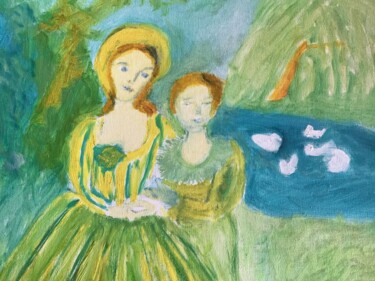 Peinture intitulée "Madame Royale et so…" par Madeleine Gendron, Œuvre d'art originale, Huile Monté sur Carton