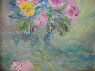 Malerei mit dem Titel "Bouquet joyeux (Dét…" von Madeleine Gendron, Original-Kunstwerk, Öl
